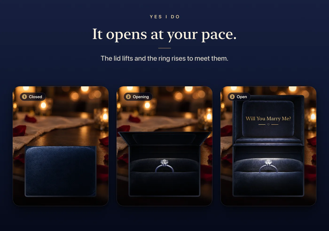 It opens at your pace